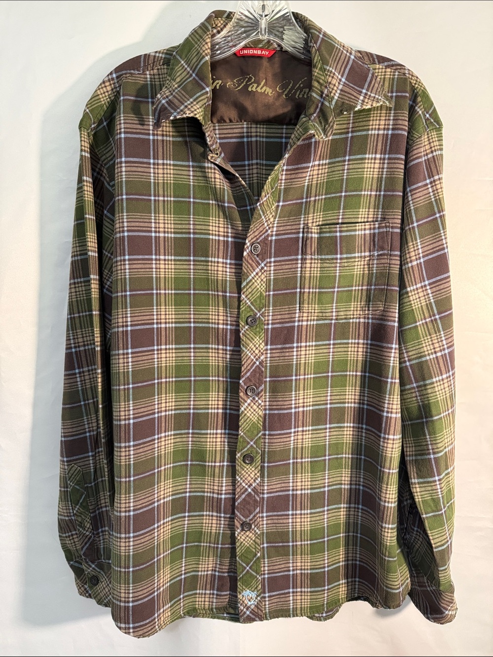 Vintage-100% Cotton Plaid Long Sleeve